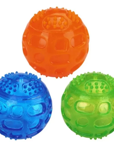 Pet Ball Toys for Dog Cat Puppy Sounding Toy Squeaky Tooth Cleaning Ball Pet Teeth Chew Rubber Toy Pet Dental Care Accessories