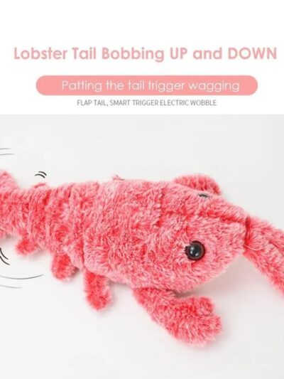 Jumping Shrimp Cat Interactive Toys Electric Lobster Washable Plush Toys Vibration Sensor Cats Toy Pet Dog Kitten Stuffed Toy