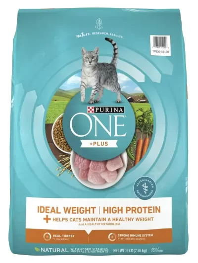 Ideal Weight High Protein Dry Cat Food Turkey, 16 lb Bag