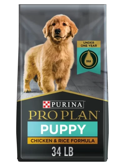 Purina Pro Plan Puppy Dry Dog Food High Protein, Real Chicken & Rice, 34 lb Bag
