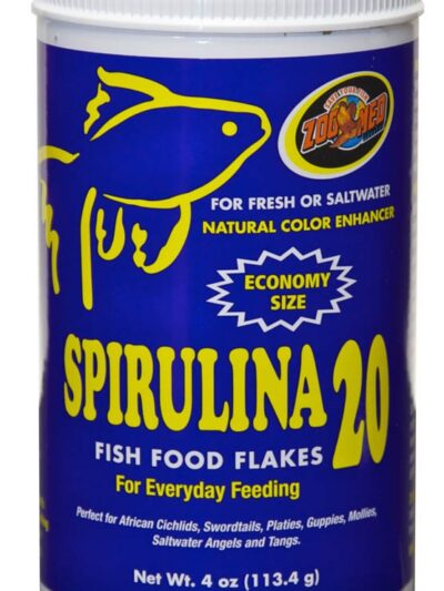 Zoo Med Spirulina 20 Flakes Fish Food 1ea/4 oz