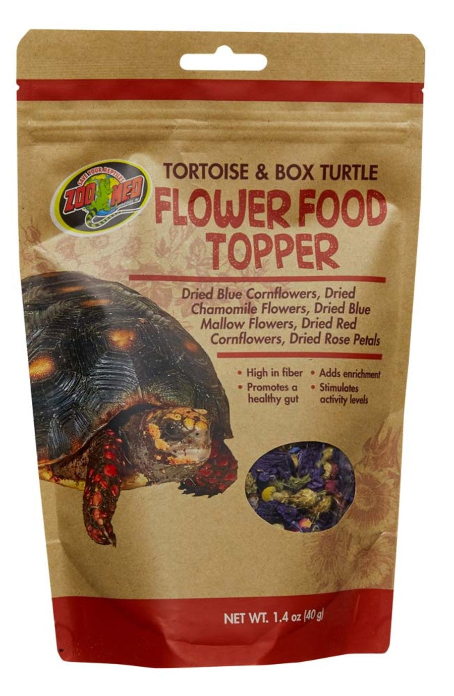 Zoo Med Tortoise Box Turtle Flower Food Topper 1ea/1.4 oz
