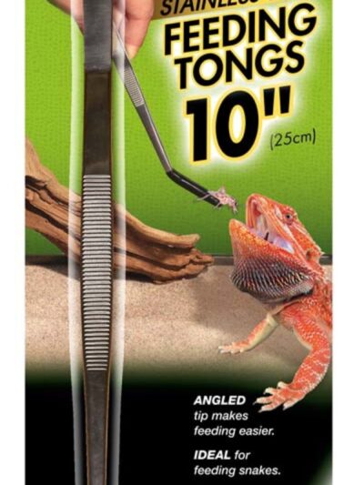 Zoo Med Angled Stainless Steel Feeding Tong Black, Silver 1ea/10 in