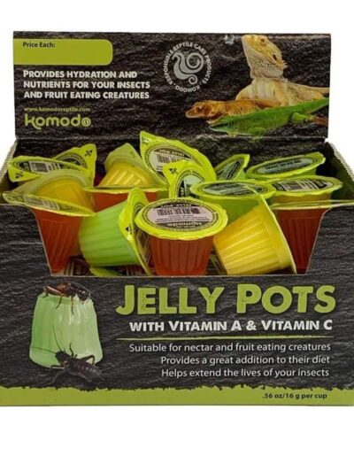Komodo Jelly Pots Insect Food Fruit Flavor Display 1ea/0.56Oz Per Cup, 40 ct