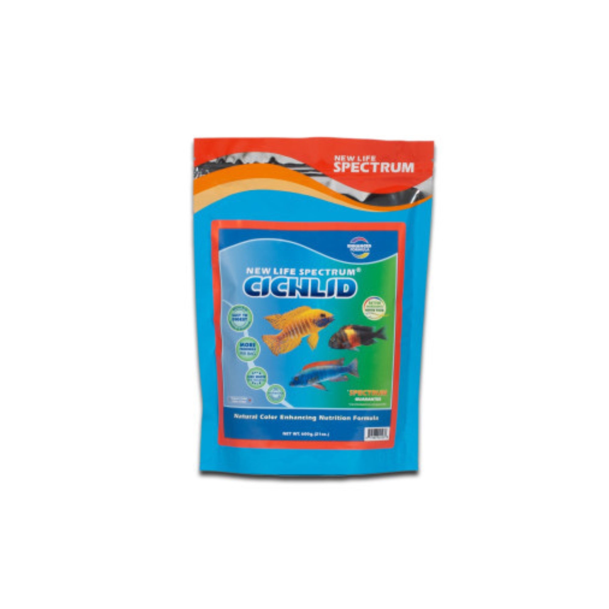 New Life Spectrum Color Enhancing Fish Food for Cichlids 1ea/1 mm, Regular, 600 g